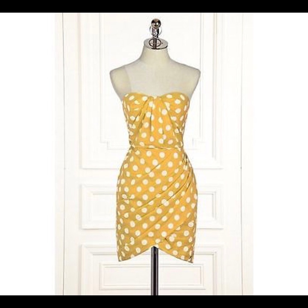 Leifsdottir Anthropologie Yellow dot dress. Sz 4